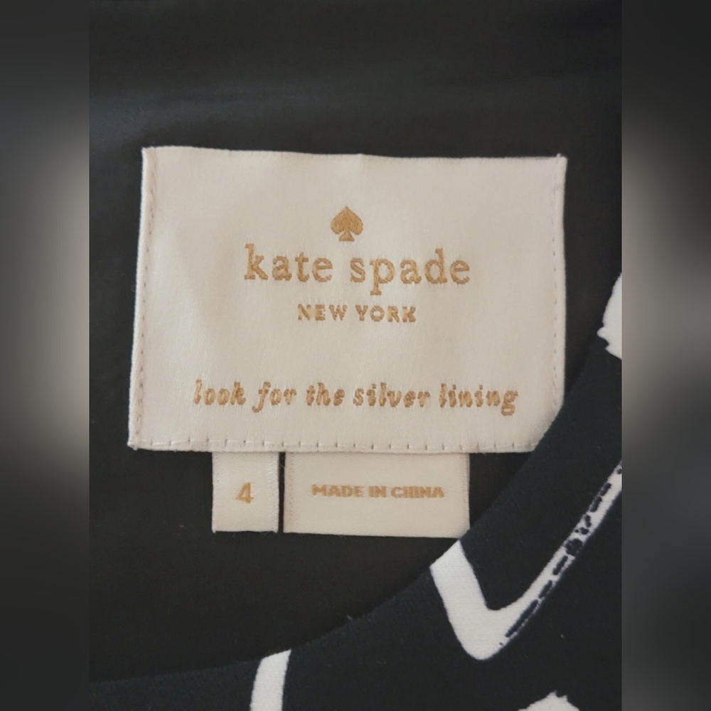 Kate Spade Dress Women's 4 Mindy Graffiti Love Black White Sleeveless Party - Picture 6 of 9